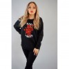 SUDADERA NEGRA ROSAS