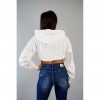 SUDADERA BLANCA TERCIOPELO CORTA