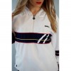 SUDADERA BLANCA BANDA NEGRA