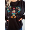 SUDADERA CON PARCHE PANTERA CON FRANJA EN MANGAS