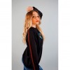 SUDADERA CON PARCHE PANTERA CON FRANJA EN MANGAS