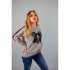 SUDADERA CON PARCHE PANTERA CON FRANJA EN MANGAS