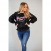 SUDADERA CON PARCHE FRONTAL Y DETALLE VOLANTES (NEGRO)