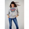 SUDADERA CON PARCHE FRONTAL Y DETALLE VOLANTES (GRIS)