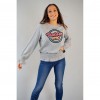 SUDADERA CON PARCHE FRONTAL Y DETALLE VOLANTES (GRIS)