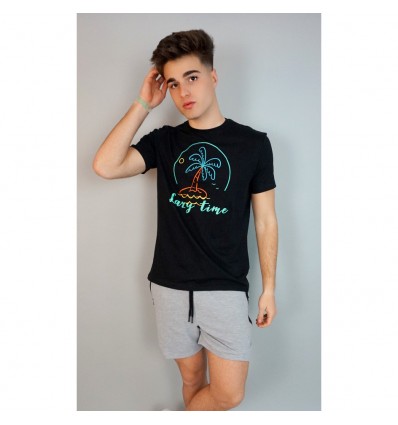 CAMISETA NEGRA PALMERA