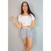 SHORT RAYAS BLANCO Y AZUL