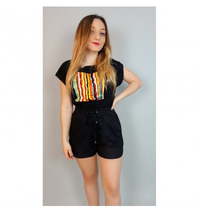 CAMISETA M/C CUADRO MULTICOLOR
